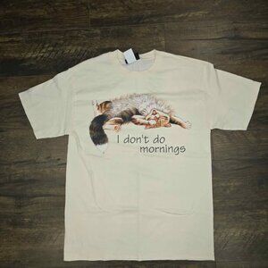 Vintage 80s cat t shirt size medium single stitch. Retro tee.